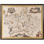 JANSSON, Jan - Middelsexiae cum Hertfordiae comitatu : Midlesex & Hertfordshire : hand coloured map,