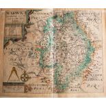 KIP, William - Warwici comitatus a cornauiis olim inhabitatus [ Warwick shire ] hand coloured map,