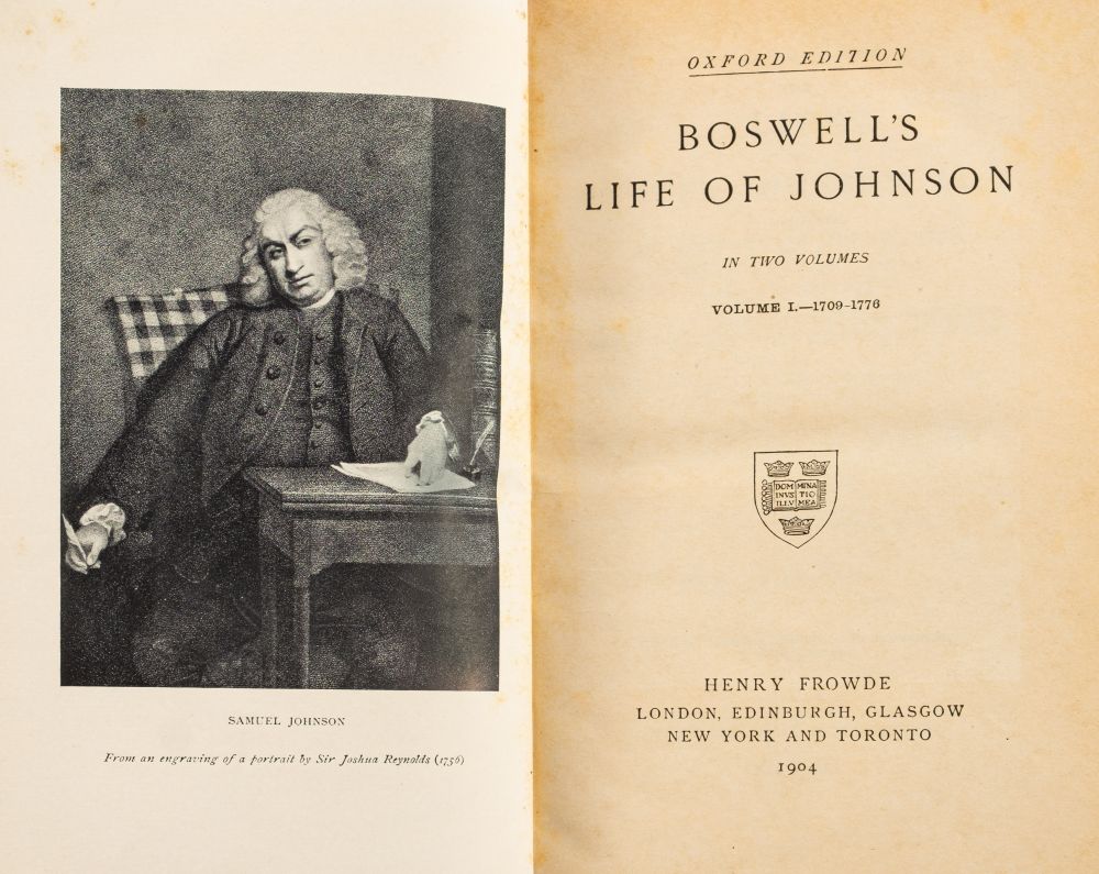 BINDINGS : Boswell's Life of Johnson, 2 vols, cont. - Image 2 of 2