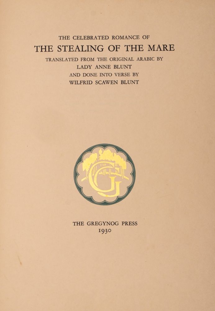 GREGYNOG PRESS The Celebrated Romance of the Stealing of the Mare Newtown: Gregynog Press, 1930. - Image 2 of 2