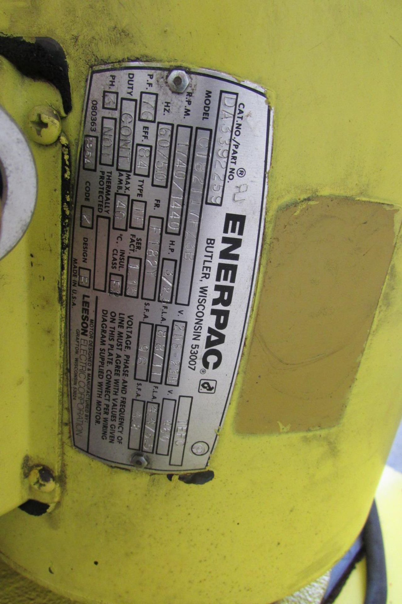 Enerpac Hydraulic Pump DA 3392265 w/reservoir 3 HP - Image 3 of 3