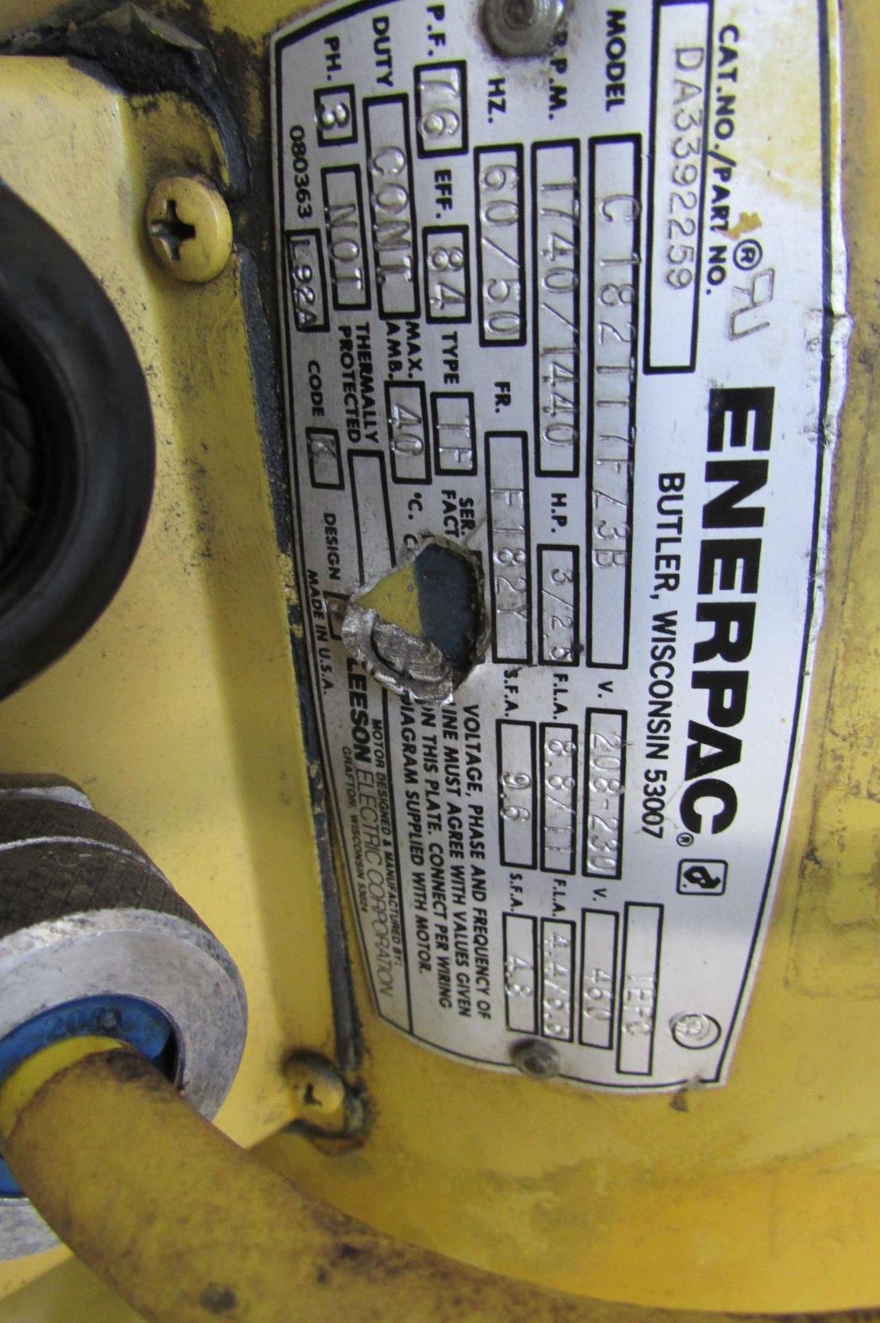 Enerpac Hydraulic Pump Model C1821 w/reservoir - Image 5 of 5