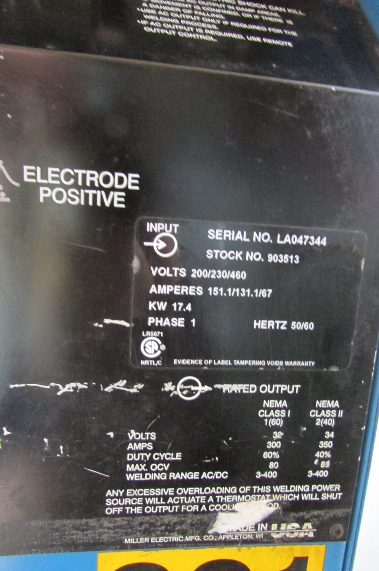 Miller Syncrowave 350 X Welder - Image 2 of 2