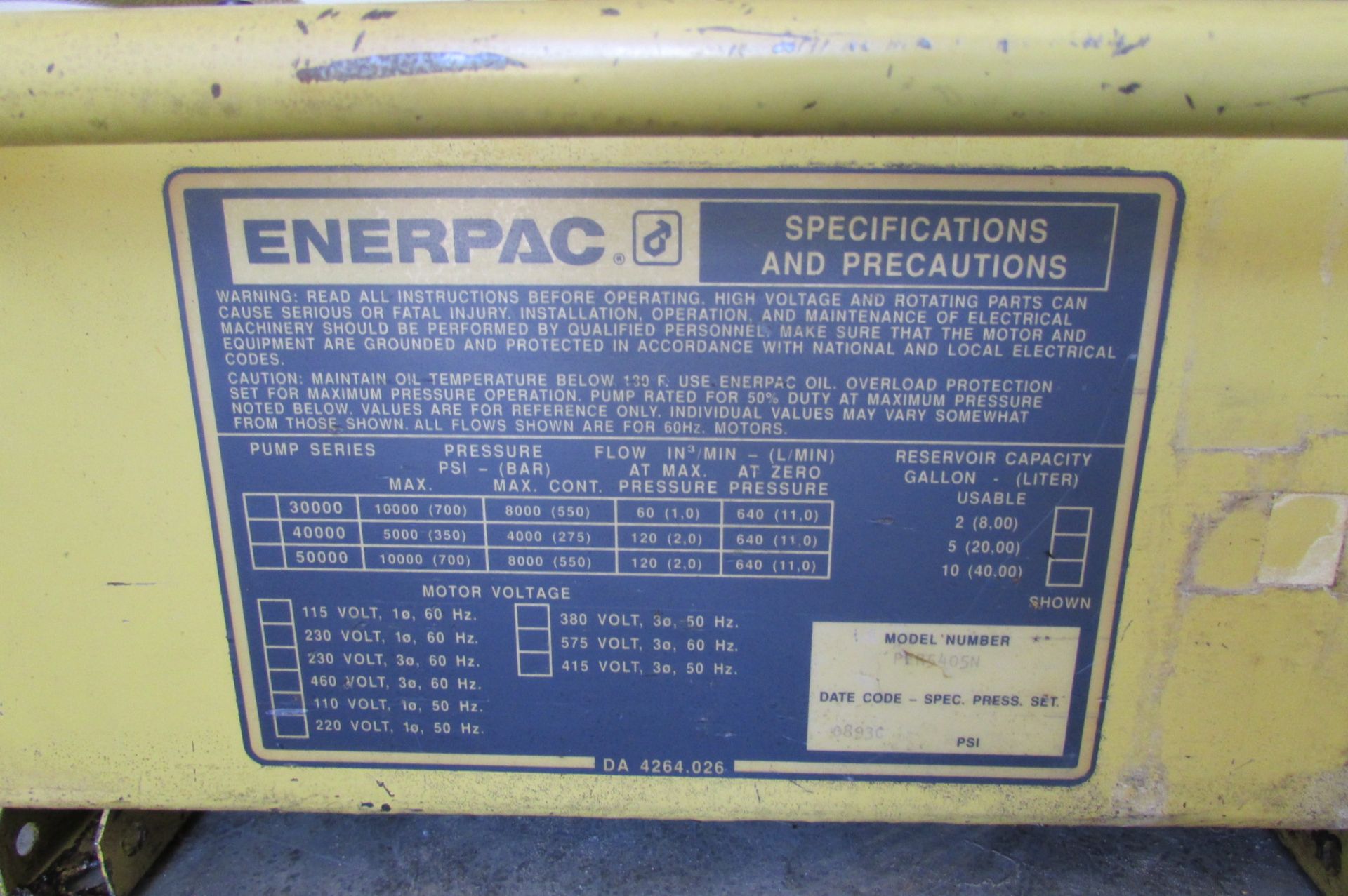 Enerpac Hydraulic Pump Model C1821 w/reservoir - Image 3 of 5