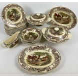 A collection of AJ Wilkinson Royal Staffordshire dinner ware in 'Rural Scenes' pattern.