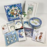 A collection of assorted The Snowman collectables. To include: sealed 500 piece jigsaw, 10th