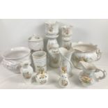 A quantity of assorted modern ceramics with peach coloured floral design together with 1 other. To