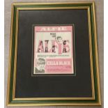 A framed and glazed 1966 Paramount Pictures "Alfie" film poster listing cast members and advertising