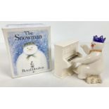 Pianist Snowman & Snowman's Piano, 2 Royal Doulton ceramic figurines #DS12 & 13. From The Snowman