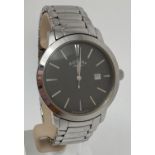 A men's Stainless steel strap wristwatch by Rotary. Grey face with silver tone hour markers and