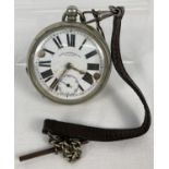 A vintage Bones, Swaffham, Norfolk Challenge Lever enamel faced pocket watch. Complete with