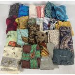 A collection of 23 vintage & modern scarves to include silk. Lot includes examples by Castellani and