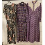 3 vintage 1970's maxi dresses with floral prints - 2 sleeved & an angel sleeved. To include Dolly