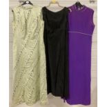 3 vintage 1960's sleeveless, full length evening dresses. To include John Charles of London and