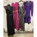4 vintage 1980's dresses - 3 full length and 1 shorter. To include Trina Lewis & Marjon Couture,