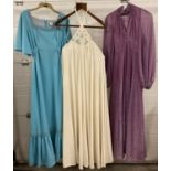 3 1970's maxi dresses to include halter neck and square necked. To include John Marks and Frank