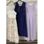3 vintage 1980's sleeveless bridesmaid and evening dresses. To include Josh Charles.