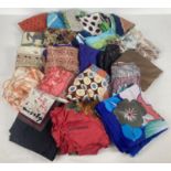 A collection of 22 assorted vintage & modern square scarves to include silk. Examples by Missty,