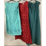 3 vintage 1960's sleeveless cocktail dresses. 2 full length and 1 ¾ length. To include Carnegie.