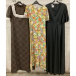 3 vintage 1970's short sleeved maxi dresses. To include Richard Shops and Horrockses Fashions.