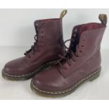 A pair of Cherry Red leather Pascal Dr Martens ankle boots. Size 5, unboxed. In as new condition.
