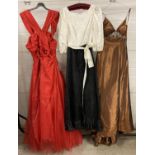 3 satin, tulle and taffeta women's vintage full length evening dresses. By Ingrid Shaw, Kelsey