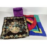 2 Liberty of London silk square scarves together with Liberty gift bag.