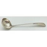 A Scottish Georgian silver sauce ladle of simple design. Hallmarked to reverse of handle for Glasgow