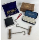 A small collection of assorted vintage items to include boxed No. 1 Imperial Rolls Razor. Together