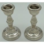A pair of vintage silver candle sticks, fully hallmarked for B'ham 1972. With AJ Cannon makers mark,