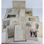 A collection of signed sketches and watercolours by John Dunscombe. Together with his 1943-44