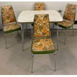 A mid 20th century Acme Chrome Furniture, Winnipeg, Canada extending kitchen table and 4 chairs.