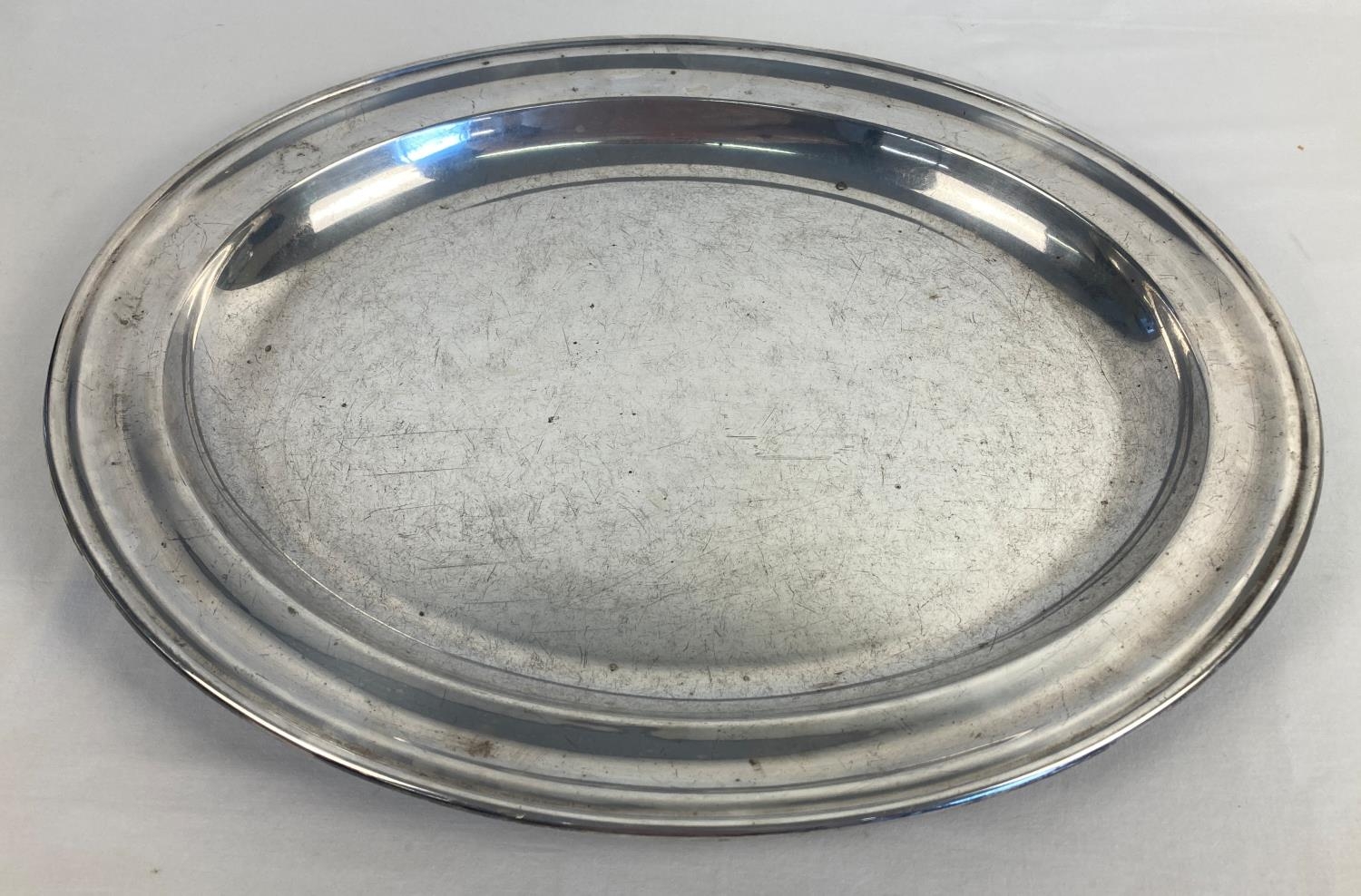 A large heavy silver plated serving tray marked Tivoli to reverse. Approx. 51 x 41.5 cm.