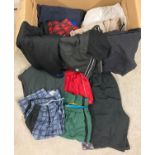 A box of assorted mens sports wear shorts. To include: Nike, Under Armour and Final Home.