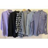 6 men's chequered design and plain long sleeved shirts, to include Ben Sherman & Next.