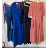 4 vintage theatre costume Medieval/Renaissance style dresses. In varying colours and styles.