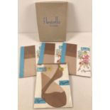 4 pairs of vintage Flexcello Elegantes 15 denier stockings in original packaging, complete with shop