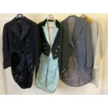 4 men's vintage theatre costume jackets and coats to include tailcoats.