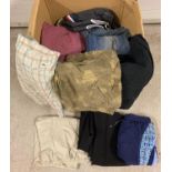 A large Box of assorted mens wear, mostly trousers and shorts. To include: Lacoste, Zara, G Star and