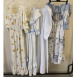 4 vintage theatre costume summer dresses to include long sleeved vintage style wedding dress.