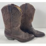 Genuine brown leather "Loblan" authentic Venezuelan cowboy boots, size 9.5.