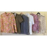 A collection of 6 vintage 1960's and 70's ladies shirts, tops and blouses in varying style and