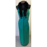 A vintage 1960's green and blue spaghetti strap evening/cocktail dress, together with a vintage