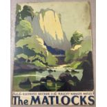 An original 1930's British Rail "The Matlocks" advertising poster in a modern clip frame. Poster has