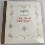 A vintage 1961 Sharpe's Classic Personal Christmas Greetings "White Rose" selection salesman's