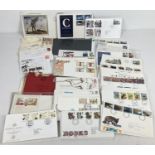 A quantity of assorted first day covers and vintage stamped envelopes. To include mostly British