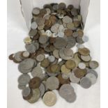 A collection of mixed antique and vintage British and foreign coins. To include: Victorian pennies