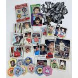 A collection of vintage football related bubble gum and collectors cards and mini booklets. To