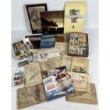 A box of assorted vintage cigarette & cigar albums and cards. To include: Kensitas flags silks,