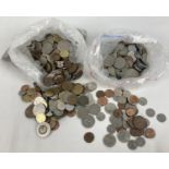 A collection of vintage foreign coins to include British territories. Lot includes examples from: